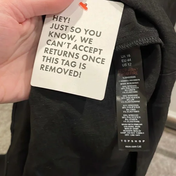 Top shop Bardot Midi Dress Black size 12 - Picture 6 of 11